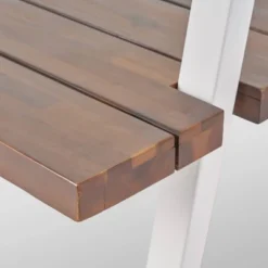 Huckleberry Rectangle Acacia Wood Patio Dining Table With Iron Plant Hanger Dark Brown/White - Christopher Knight Home -Home Improvement Store GUEST af676181 7153 4cb0 a368 3583d1a998d0