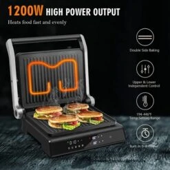 Costway Electric Panini Press Grill 1200W Sandwich Maker With Independent Temperature Control & Removable Drip Tray 14 Costway Electric Panini Press Grill 1200W Sandwich Maker With Independent Temperature Control & Removable Drip Tray -Home Improvement Store GUEST afca85e0 8c57 47b9 8950 96b876edd4dd