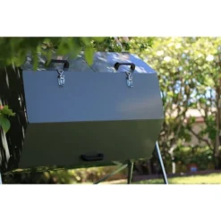 Jora Composters JK270A 70 Gallon Dual Chamber Galvanized Steel Backyard Composter Tumbler Bin For High Temperature Outdoor Composting, Green -Home Improvement Store GUEST b108a995 29c7 493d b9b8 8959ba8350ae