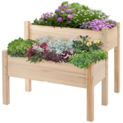 Outsunny 34"x34"x28" Raised Garden Bed 2-Tier Wooden Planter Box For Backyard, Patio To Grow Vegetables, Herbs, And Flowers 9 Outsunny 34"x34"x28" Raised Garden Bed 2-Tier Wooden Planter Box For Backyard, Patio To Grow Vegetables, Herbs, And Flowers -Home Improvement Store GUEST b3188f9f 3843 4484 8c91 50309e99d02c
