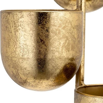 Sagebrook Home 4" Wide 3pc Hanging Metal Planters Gold 7 Sagebrook Home 4" Wide 3pc Hanging Metal Planters Gold - Image 5