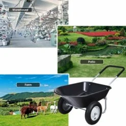 Costway 2 Tire Wheelbarrow Cart Heavy-duty Dolly Utility Cart Black -Home Improvement Store GUEST b444526d 3899 49a8 93b4 6231409380df