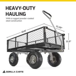 Gorilla Cart 800lbs. Heavy Duty Durable Steel Mesh Flatbed Garden Utility Wagon Cart - Black -Home Improvement Store GUEST b4e8725e 3349 4f16 a600 2bc2a667d85e