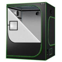 Costway 5x5 Grow Tent, 60''x60''x80'' High Reflective Mylar W/Observation Window GrayBlack -Home Improvement Store GUEST b617671a 40df 43ff 8ae6 6fc1253e9619