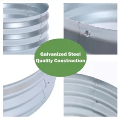 LuxenHome 2ft Round Galvanized Metal Raised Garden Bed Planter 18 LuxenHome 2ft Round Galvanized Metal Raised Garden Bed Planter -Home Improvement Store GUEST b827b7de 5287 4912 9366 9867f0757d23