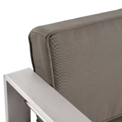 Cape Coral 5pc Aluminum And MGO Seating Set With Fire Table Khaki/Light Gray - Christopher Knight Home -Home Improvement Store GUEST b832f58a af91 41b0 b138 f727a629a595