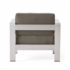 Cape Coral 5pc Aluminum And MGO Seating Set With Fire Table Khaki/Light Gray - Christopher Knight Home -Home Improvement Store GUEST b908a776 4abb 4bd1 89db 5105e80f5498