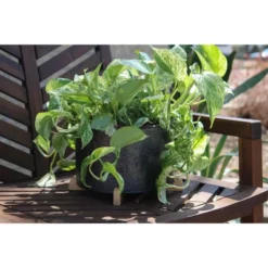 Black Galvanized Metal Planter With Wood Base - Foreside Home & Garden -Home Improvement Store GUEST ba5dc60d 3db1 422f ba08 101f6abe6337