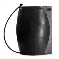 FCMP Outdoor 50-Gallon BPA Free Flat Back Home Rain Catcher Water Storage Collection Barrel For Watering Outdoor Plants & Gardens, Black (2 Pack) -Home Improvement Store GUEST bb1fd119 ee84 46b7 8ddf 8743a8ca2d60