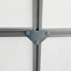 Outsunny Aluminum Greenhouse, Polycarbonate Walk-in Garden Greenhouse Kit With Adjustable Roof Vent, Rain Gutter And Sliding Door For Winter, Silver -Home Improvement Store GUEST bbae630c e70b 4067 a88c 10070e103173