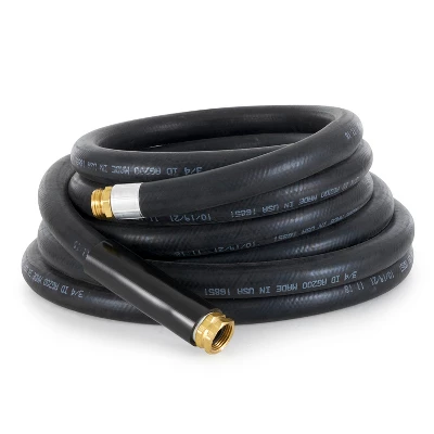 Apache 98108802 25 Foot Industrial Rubber Garden Water Hose With Heavy Duty MGHT X FGHT Brass Fittings And 1 Bend Restrictor, Black (3 Pack) 3 Apache 98108802 25 Foot Industrial Rubber Garden Water Hose With Heavy Duty MGHT X FGHT Brass Fittings And 1 Bend Restrictor, Black (3 Pack)
