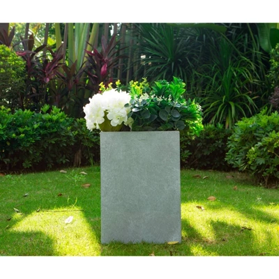 Rosemead Home & Garden, Inc. 8" Wide Kante Lightweight Tall Square Concrete Outdoor Planter Pot Slate Gray 4 Rosemead Home & Garden, Inc. 8" Wide Kante Lightweight Tall Square Concrete Outdoor Planter Pot Slate Gray - Image 2