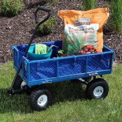 Sunnydaze Decor Sunnydaze Outdoor Lawn And Garden Heavy-Duty Steel Utility Cart With Removable Sides And Weather-Resistant Polyester Liner -Home Improvement Store GUEST bdbe50f8 698e 4596 8b33 62847632b404