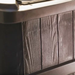 FCMP Outdoor WG4000 45 Gallon Wood Grain Outdoor Home Rain Water Catcher Barrel Flat Back Container With Spigots And Mesh Screen, Brown -Home Improvement Store GUEST be63cbdf ff02 4180 a546 08398fa3d116