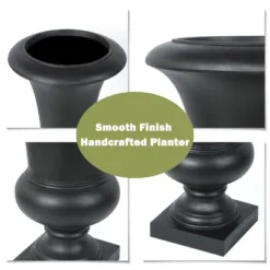 LuxenHome 22.75" H Slim MgO Urn Planter Black -Home Improvement Store GUEST beaa6fd5 265a 48f4 b0c6 267c165be230