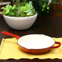 Crock-Pot Crock Pot Artisan Enameled 10in Round Cast Iron Skillet In Scarlet Red -Home Improvement Store GUEST bf644d54 df4f 4315 a3c2 a96d9f0cac1b