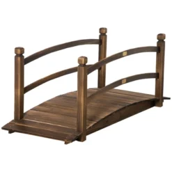 Outsunny 4.7' Garden Bridge, Arc Wood Footbridge, Decorative Pond Bridge With Side Rails -Home Improvement Store GUEST c05e899a a1d9 4ec2 b6cb 080c4691956c