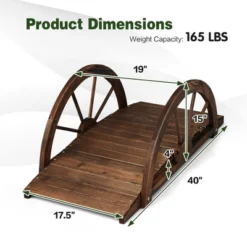 Costway 3.3FT Garden Bridge Classic Arc Wooden Bridge Decorative Garden Landscape -Home Improvement Store GUEST c0750d70 120a 461a 83ad af7933959847