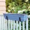 ACHLA Designs 22" Wide Rectangular Galvanized Steel Flower Box With Black Wrought Iron Clamp-On Brackets Nantucket Blue -Home Improvement Store GUEST c3aaa05c 6d31 4599 adb3 f551afc4c666