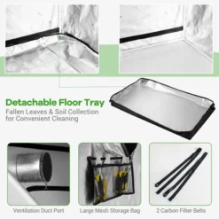 Costway 5x5 Grow Tent, 60''x60''x80'' High Reflective Mylar W/Observation Window GrayBlack -Home Improvement Store GUEST c55cdb4c 2a7d 4a67 951e bb0f1517a049