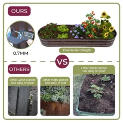 LuxenHome 5.5-Ft Oval Brown Metal Raised Garden Bed Planter -Home Improvement Store GUEST c59e4f36 8b79 425d bb47 e18ca9c1bdf1