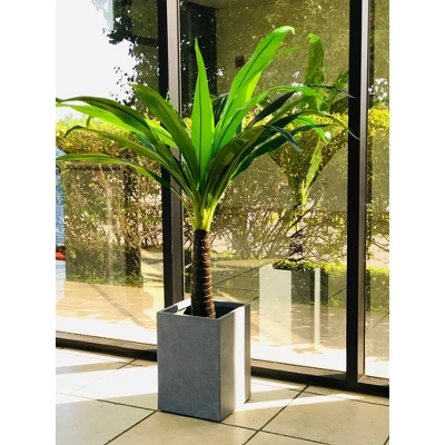 Rosemead Home & Garden, Inc. 8" Wide Kante Lightweight Tall Square Concrete Outdoor Planter Pot Slate Gray 6 Rosemead Home & Garden, Inc. 8" Wide Kante Lightweight Tall Square Concrete Outdoor Planter Pot Slate Gray - Image 4