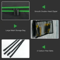 Costway 32''x32''x63''Mylar Hydroponic Grow Tent W/Observation Window & Floor Tray GrayBlack -Home Improvement Store GUEST c77ddf7d 236c 4551 9699 147fb32e5de1