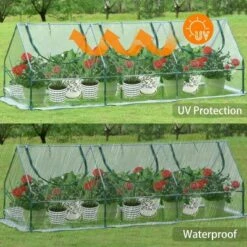 Aoodor 9 Ft. X 3 Ft. X 3 Ft. Mini Outdoor Greenhouse Three Zipped Doors -Home Improvement Store GUEST c84e73e5 3ca5 449b a1da 3aa11a391e3c
