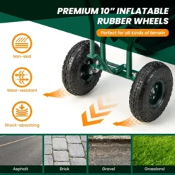 Costway Rolling Garden Cart Outdoor Gardening Workseat With Adjustable Height &Tool Storage -Home Improvement Store GUEST c86dc38b 1e50 4005 93be b054c5110348