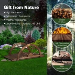 Costway 3.3FT Garden Bridge Classic Arc Wooden Bridge Decorative Garden Landscape -Home Improvement Store GUEST ca51326f 0f78 45b4 9633 f204e8002cc3