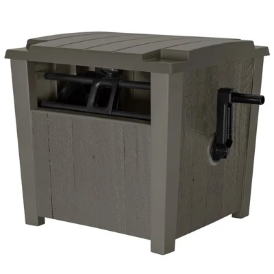 Suncast Farmington Smart Tube Weatherproof Outdoor Hideaway Standard Garden Hose Storage Pot Container With Brass Connections, Stoney 3 Suncast Farmington Smart Tube Weatherproof Outdoor Hideaway Standard Garden Hose Storage Pot Container With Brass Connections, Stoney