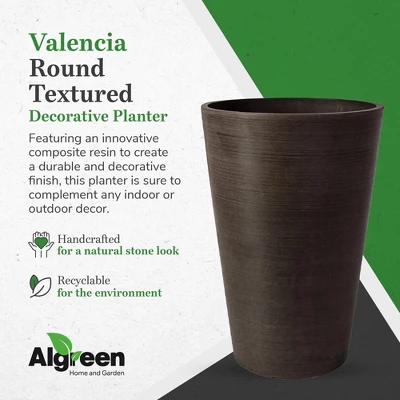 Algreen 16130 Valencia 12 X 18 Inch Round Taper Recycled Planter Pot, Chocolate 6 Algreen 16130 Valencia 12 X 18 Inch Round Taper Recycled Planter Pot, Chocolate - Image 4
