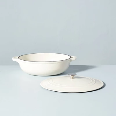 5.3qt Enameled Cast Iron Braiser Sour Cream - Hearth & Hand™ With Magnolia 4 5.3qt Enameled Cast Iron Braiser Sour Cream - Hearth & Hand™ With Magnolia - Image 2