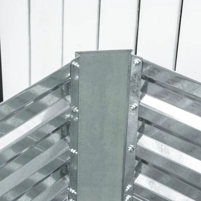 Outsunny Raised Garden Bed, Galvanized Elevated Planter Box With 2 Trellis Tomato Cages, Reinforcing Rods, 4' X 3' X 2', Silver 7 Outsunny Raised Garden Bed, Galvanized Elevated Planter Box With 2 Trellis Tomato Cages, Reinforcing Rods, 4' X 3' X 2', Silver - Image 5