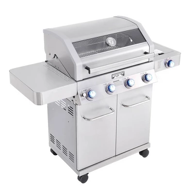 4-Burner Propane Stainless Steel Gas Grill With ClearView Lid Model 41847NG - Monument Grills 4 4-Burner Propane Stainless Steel Gas Grill With ClearView Lid Model 41847NG - Monument Grills - Image 2