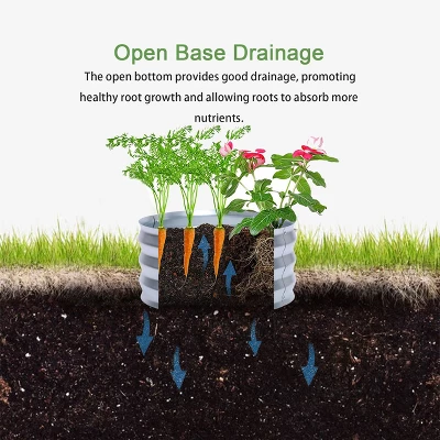 LuxenHome 2ft Round Galvanized Metal Raised Garden Bed Planter 6 LuxenHome 2ft Round Galvanized Metal Raised Garden Bed Planter - Image 4