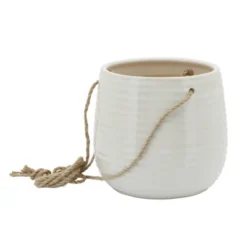 Sagebrook Home 7" Wide Hanging Planter Pot White