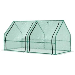 Outsunny 6' X 3' X 3' Mini Greenhouse Portable Hot House With Large Zipper Doors & Water/UV PE Cover For Outdoor And Garden, Green -Home Improvement Store GUEST d2b5104a 8ccb 46b3 89a4 ee65087c6a12