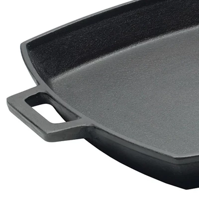 Bayou Classic 12 X 14 Inch Heavyweight Even-Heating Oven & Broiler Safe Cast Iron Shallow Skillet Pan With Wide Loop Handles For Cooking Or Baking 4 Bayou Classic 12 X 14 Inch Heavyweight Even-Heating Oven & Broiler Safe Cast Iron Shallow Skillet Pan With Wide Loop Handles For Cooking Or Baking - Image 2