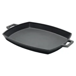 Bayou Classic 12 X 14 Inch Heavyweight Even-Heating Oven & Broiler Safe Cast Iron Shallow Skillet Pan With Wide Loop Handles For Cooking Or Baking