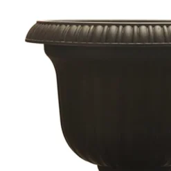 Southern Patio Lightweight 19 Inch Round Outdoor Utopian Urn Accent Pot For Large Sized Flower Plants With UV Coated Finish, Black -Home Improvement Store GUEST d7449561 ed60 4b9f b382 8ad231e297d2