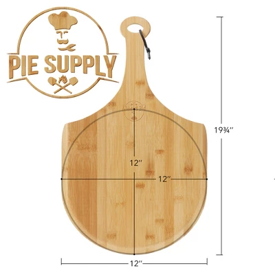 Pie Supply Bamboo Pizza Peel For Baking And Serving, Wood Paddle Cutting Board With Handle And Hanging Strap 8 Pie Supply Bamboo Pizza Peel For Baking And Serving, Wood Paddle Cutting Board With Handle And Hanging Strap - Image 6