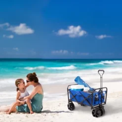 Nature Spring All-Terrain Heavy-Duty Collapsible Utility Wagon With Telescopic Handle -Home Improvement Store GUEST d7eae98d 35d6 4b4d 9c8e 3dd0f57c5fed