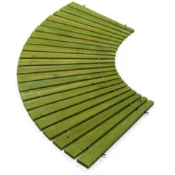 Roll-Out Curved Green Hardwood Garden And Yard Pathway, 6'L X 18"W