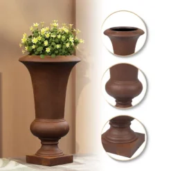 LuxenHome 22.75" H Slim MgO Urn Planter Black -Home Improvement Store GUEST d90f438c 03aa 46eb 94f0 40cf98233d6d