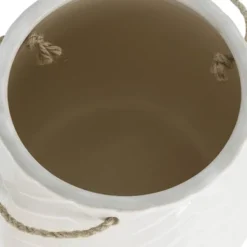 Sagebrook Home 7" Wide Chevron Ceramic Hanging Planter Pot White -Home Improvement Store GUEST d96fe9df 2fa2 4595 980c 333bda92d398