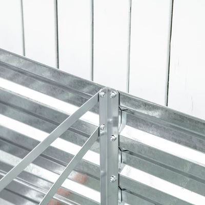 Outsunny Raised Garden Bed, Galvanized Elevated Planter Box With 2 Trellis Tomato Cages, Reinforcing Rods, 4' X 3' X 2', Silver 6 Outsunny Raised Garden Bed, Galvanized Elevated Planter Box With 2 Trellis Tomato Cages, Reinforcing Rods, 4' X 3' X 2', Silver - Image 4