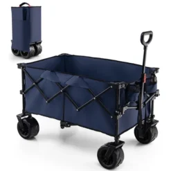Costway Folding Collapsible Wagon Utility Garden Cart W/ Wide Wheels Adjustable Handle -Home Improvement Store GUEST dab553d9 e6b6 489a a32e 04d3be923010