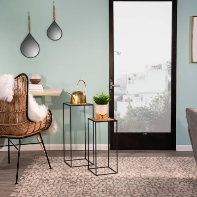 Sagebrook Home 6" Wide Ceramic Diamond Etched Flower Planter Pot With Wooden Stand Beige 10 Sagebrook Home 6" Wide Ceramic Diamond Etched Flower Planter Pot With Wooden Stand Beige - Image 8