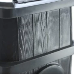 FCMP Outdoor WG4000-GRY Wood Grain Rain Barrel With Flat Back For Environmentally Friendly Watering Of Outdoor Plants, Gardens, And Landscapes, Gray -Home Improvement Store GUEST dee56c60 6dae 4cbc af7e e49334c87a31